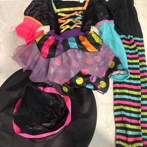 Colorful Striped Kids Witch Costume